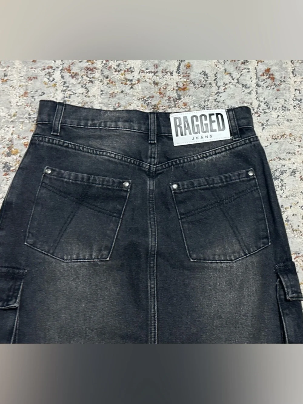 The Ragged Priest Combat Soda Midi Skirt size 4 black/gray